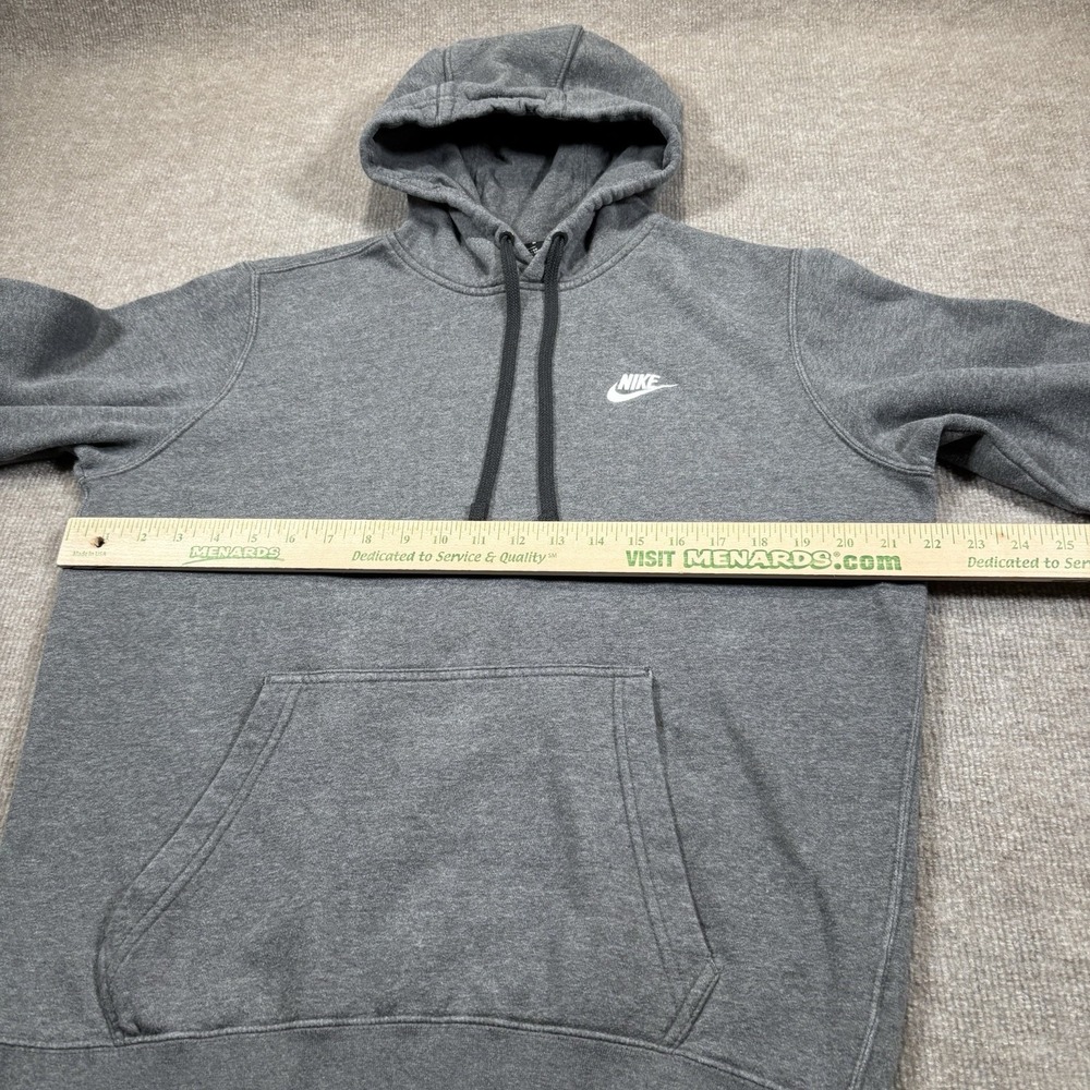 Nike Sportswear Club Fleece Hoodie Sweatshirt Mens M Gray Embroidered 804346 071 - Picture 7 of 9